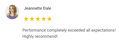 A review of jeannette dale 's performance completely exceeded all expectations.