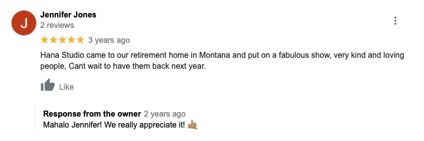 A google review of a retirement home in montana