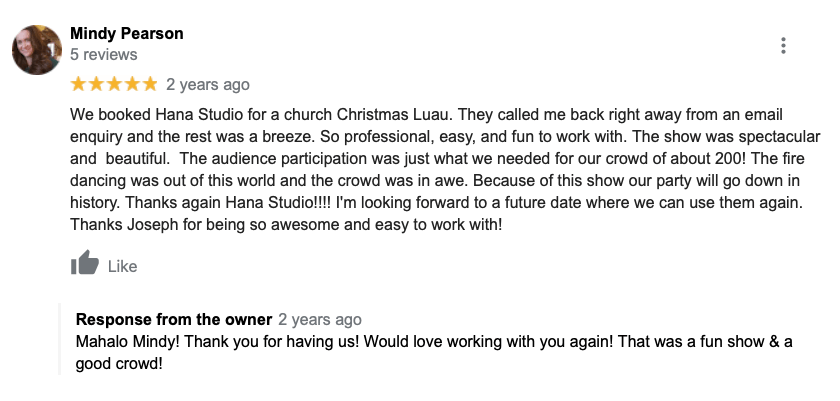 A screenshot of a google review for mindy pearson.