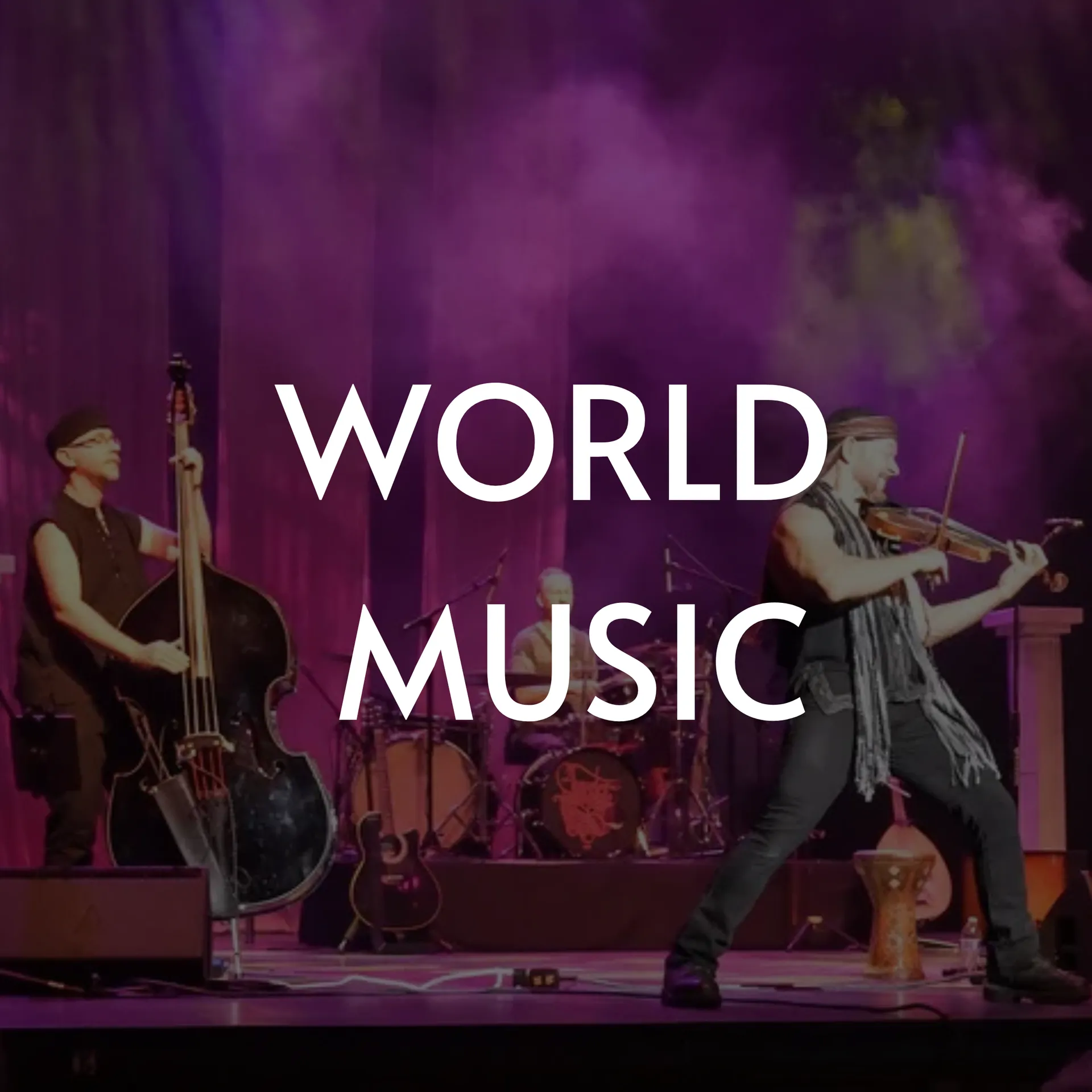 Band performing on stage with 